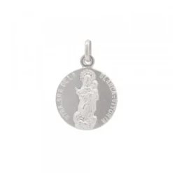 Medalla Mini Virgen Blanca Plata 17mm