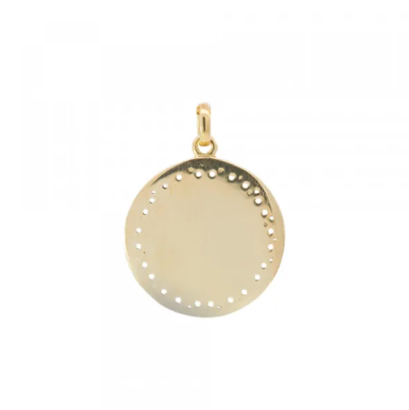 Medalla Virgen Blanca de Plata Dorada Personalizable