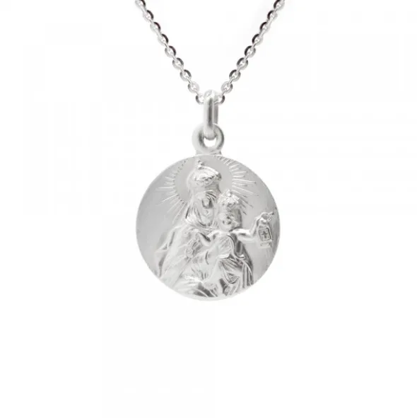 Medalla Virgen del Carmen Plata 17mm