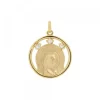 Medalla Virgen Niña Plata Dorada y Circonitas 15mm