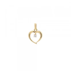 Mini Colgante Corazón Calado Oro y Brillante 9mm