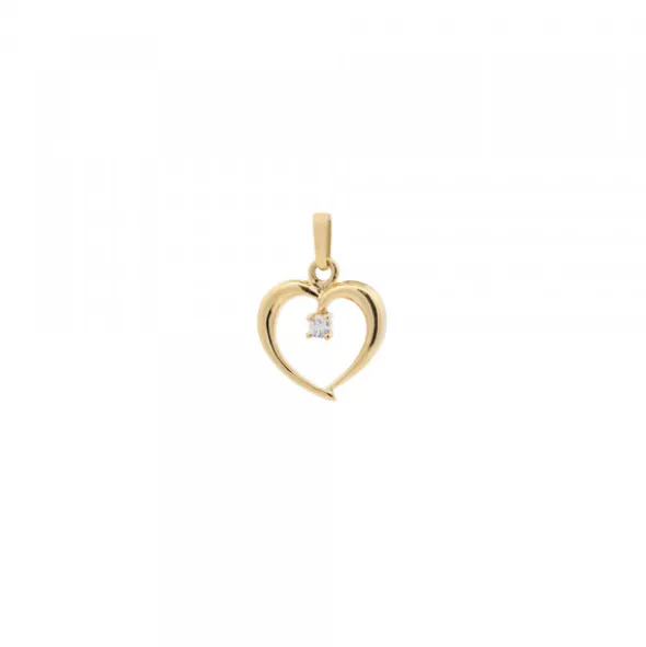 Mini Colgante Corazón Calado Oro y Brillante 9mm