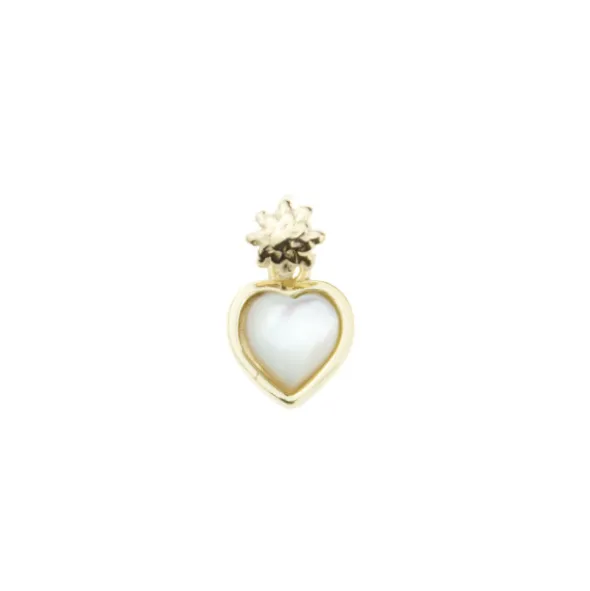 Mini Colgante Corazón y Eguzkilore Plata Dorada