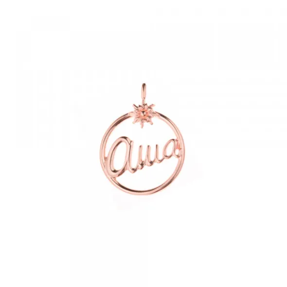 Pack Colgante y Pulsera Ama Redondo Plata Rosa
