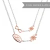 Pack Madre e Hija Gargantilla Infinito Eguzkilore de Plata Rosa