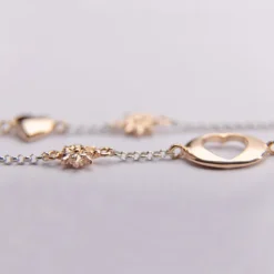Pack Madre e Hija Pulsera Corazón Eguzkilore Dorado