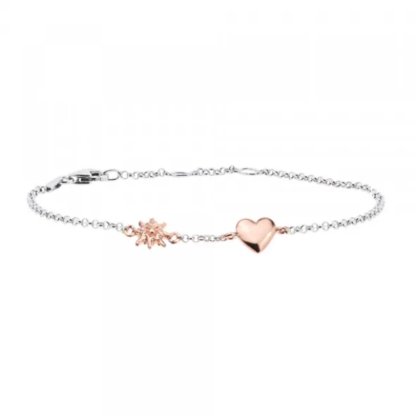 Pack Madre e Hija Pulsera Corazón Eguzkilore de Plata Rosa