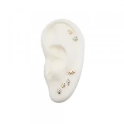 Pack Piercings Media Luna Plata 4 Uds