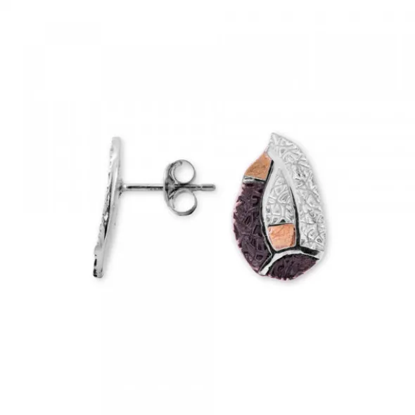 Pendientes Almendra Vitoria Plata y Lámina de Oro