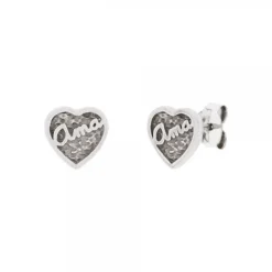 Pendientes Ama Corazón Plata
