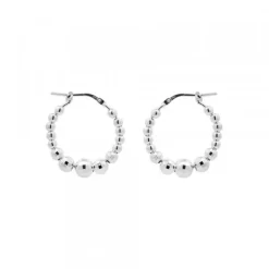 Pendientes Aro Bolitas Plata 20mm