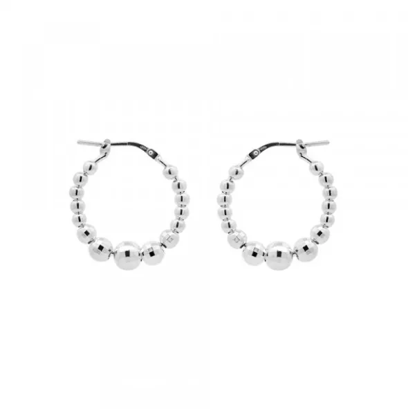 Pendientes Aro Bolitas Plata 20mm