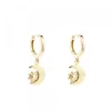 Pendientes Aro Cripa Luna Plata Dorada 11mm
