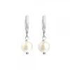 Pendientes Aro Cripa Plata y Perla 12mm