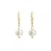 Pendientes Aro Cripa Plata Dorada y Perla 12mm