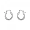 Pendientes Aro Doble Entrelazados Plata 15mm