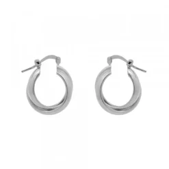 Pendientes Aro Doble Entrelazados Plata 15mm