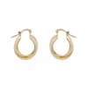 Pendientes Aro Doble Entrelazados Plata Dorada 15mm