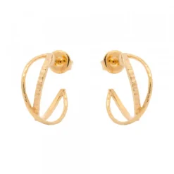 Pendientes Aro Doble Plata Dorada 20mm