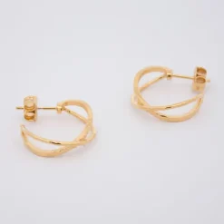 Pendientes Aro Doble Plata Dorada 20mm