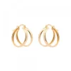 Pendientes Aro Doble Plata Dorada 16mm