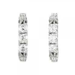 Pendientes Aro Eguzkilore Oro Blanco y Diamantes
