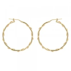 Pendientes Aro Enredado Plata Dorada 33mm