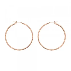 Pendientes Aro Entorchado Plata Rosa 45mm