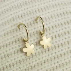 Pendientes Aro Flor de Plata Dorada