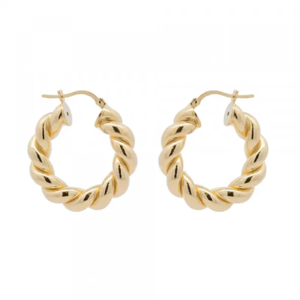 Pendientes Aro Gallonado Plata Dorada 20mm