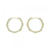 Pendientes Aro Hexagonal Plata Dorada y Circonitas 19mm