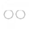 Pendientes Aro Hexagonal Plata y Circonitas 19mm