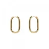 Pendientes Aro Oval Plata Dorada 22mm