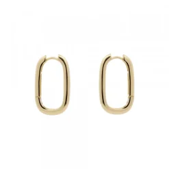 Pendientes Aro Oval Plata Dorada 22mm