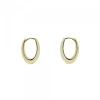 Pendientes Aro Oval Plata Dorada 17mm
