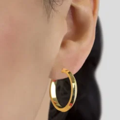 Pendientes Aro Plata Dorada 30mm