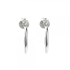 Pendientes Aro Plata y Circonita 15mm