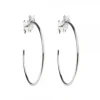Pendientes Aro Plata y Circonita 30mm