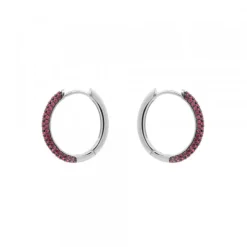 Pendientes Aro Plata y Circonitas Rosas