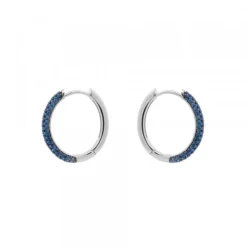 Pendientes Aro Plata y Circonitas Azules