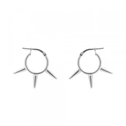Pendientes Aro Punk Plata 12mm