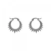 Pendientes Aro Punk Plata Negra y Circonitas 15mm