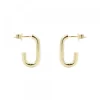 Pendientes Aro Rectangular Plata Dorada 19mm