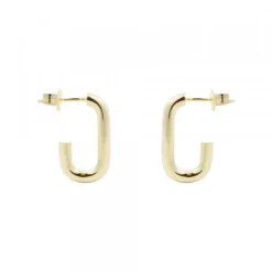 Pendientes Aro Rectangular Plata Dorada 19mm