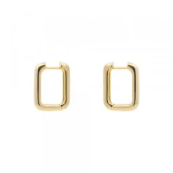 Pendientes Aro Rectangular Plata Dorada 18mm