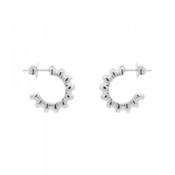 Pendientes Aro Relieve Plata 12mm