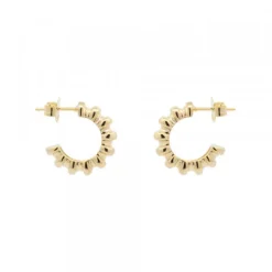 Pendientes Aro Relieve Plata Dorada 12mm