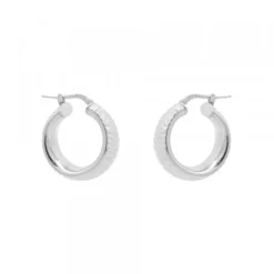 Pendientes Aro Textura Plata 20mm