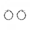 Pendientes Aro Trenzado Plata Negra 25mm