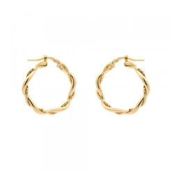 Pendientes Aro Trenzado Plata Dorada 25mm